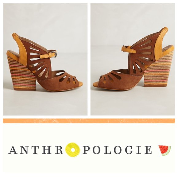 ❌Sold❌ Anthropologie Kiva Leather Cutout Wedges - Picture 13 of 13